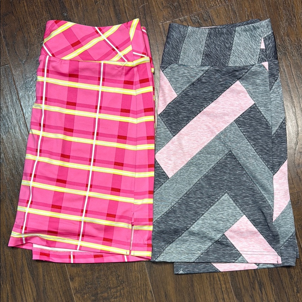 Set of 2 Golftini Pink and Gray Women's Skirt